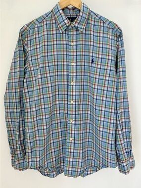 Polo Ralph Lauren Classic Fit Plaid Button Down Shirt Men’s M 100% Cotton Preppy